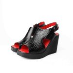 صندل لژدار سنگی چرم دخترانه مدل (023) (1)