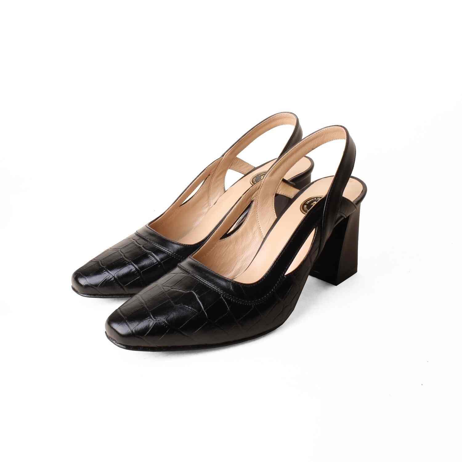 کفش پاشنه دار چرم زنانه