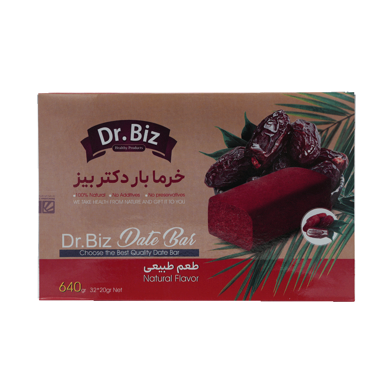 تصویر بسته خرما بار طبیعی Dr.BIZ بسته ۳۲ عددی