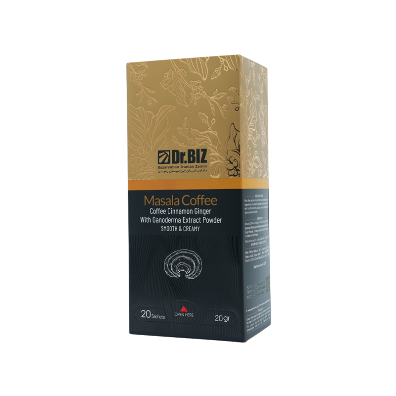 خرید قهوه ماسالا با قارچ گانودرما دکتر بیز بسته ۲۰ عددی ساشه